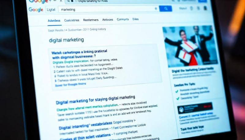 SERP Google, výsledky pro klíčové slovo digital marketing